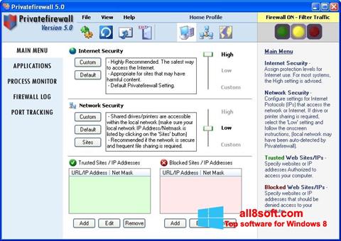Στιγμιότυπο οθόνης Privatefirewall Windows 8