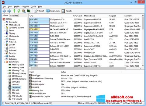 Στιγμιότυπο οθόνης AIDA32 Windows 8